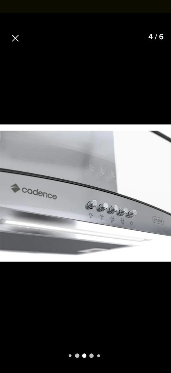 Coifa de Parede 60cm Cadence Inspire Vidro Curvo<br>