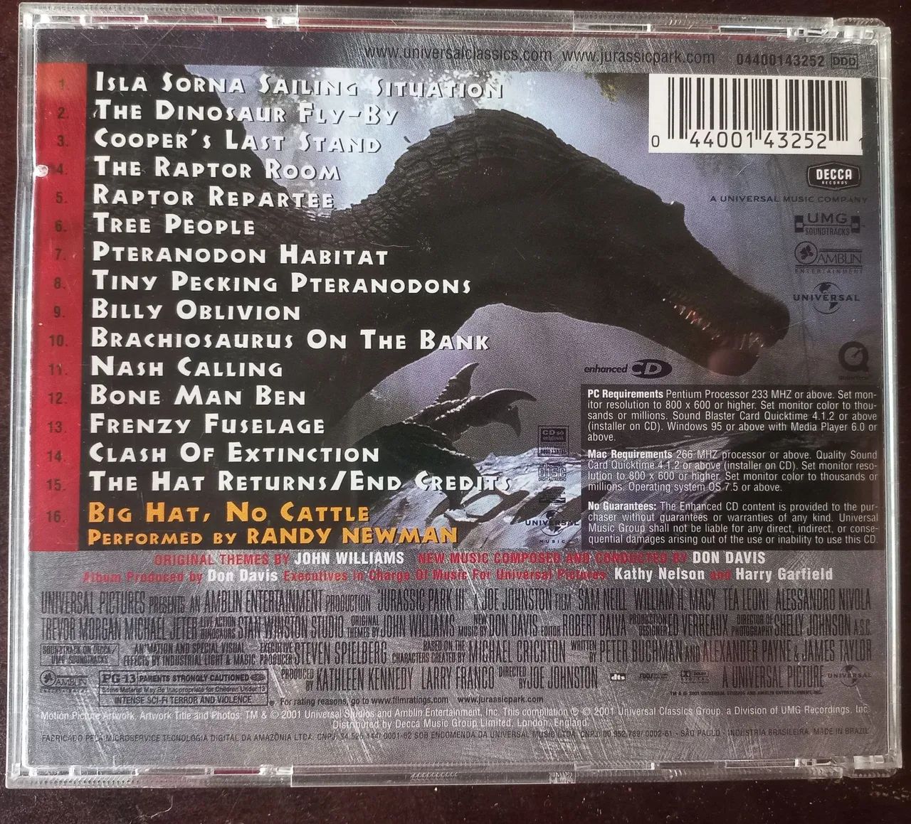 Jurassicpark 3 soundtrack CD Original - Foto 5