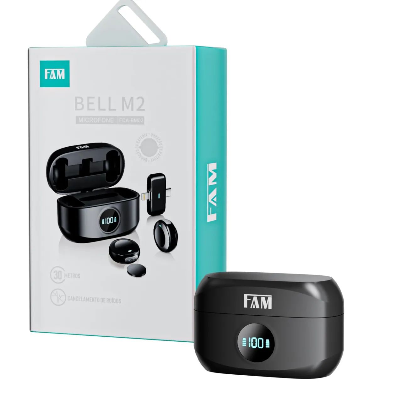 Microfone de Lapela Sem Fio FAM BELL M2