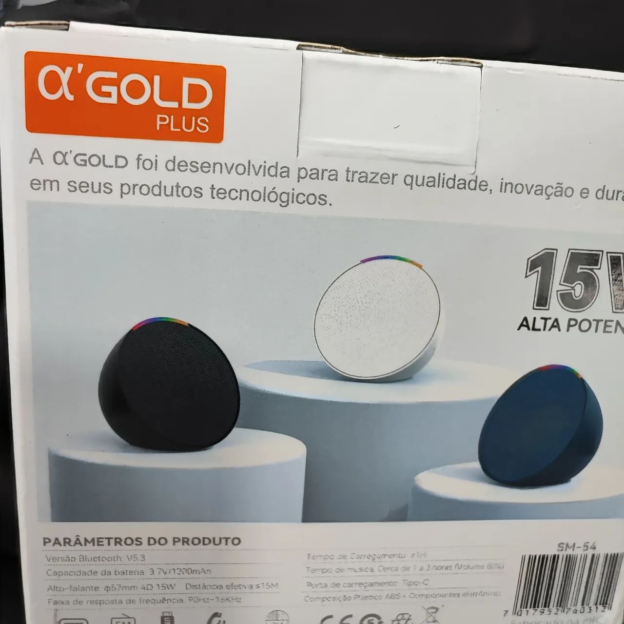 Caixa de som sem fio bluetooth 15W com led RGB  - Foto 2