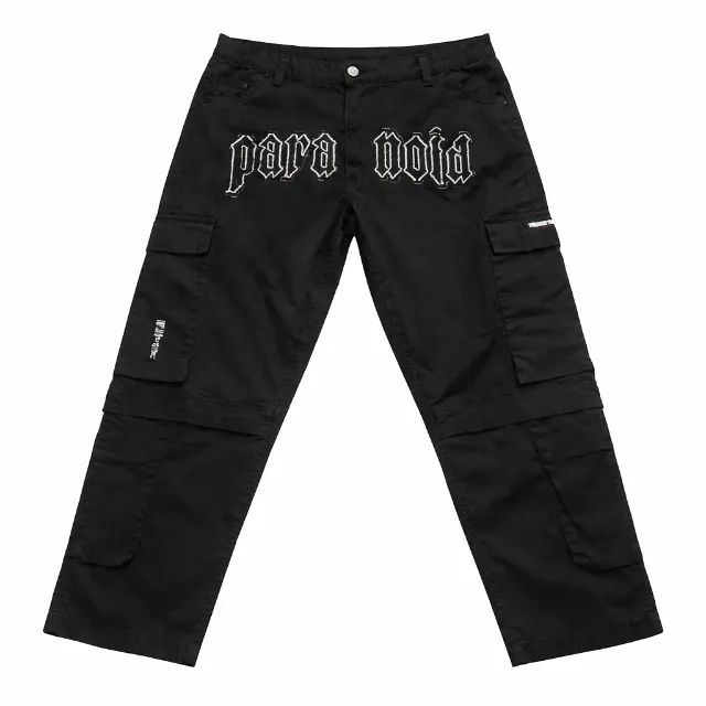 Calça Preta Bordada estilo Gótico - Foto 2