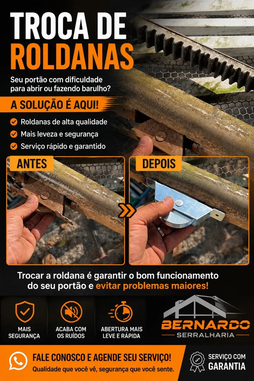 Troca de roldanas de portões 