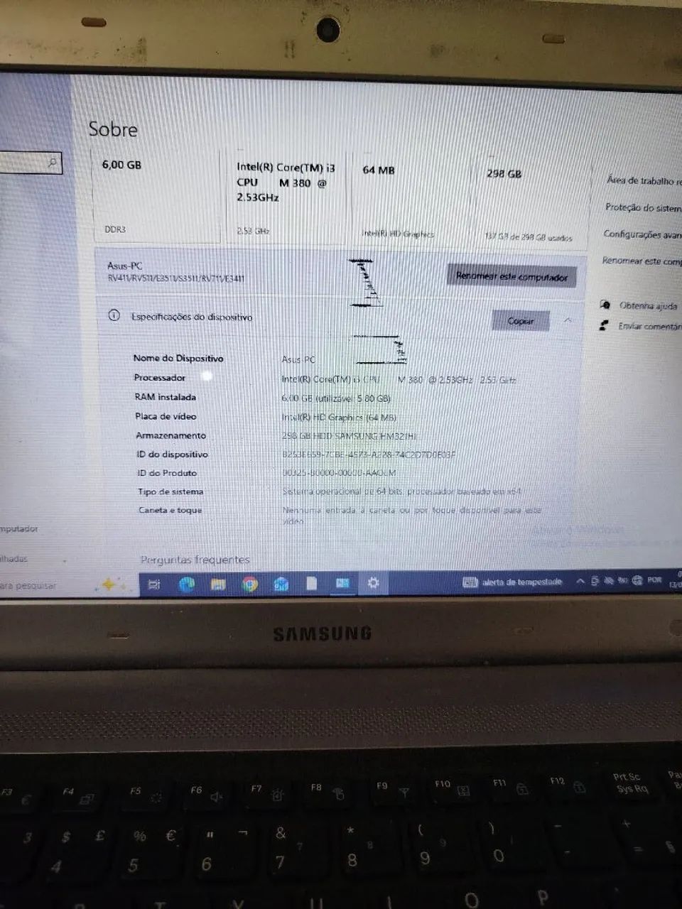 Notebook Sansung Core I3 6gb de Ram Hd 298Gb - Foto 2