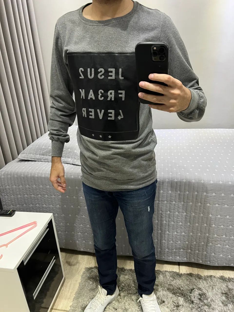 Camisa Moleton Cinza - Freak Store
