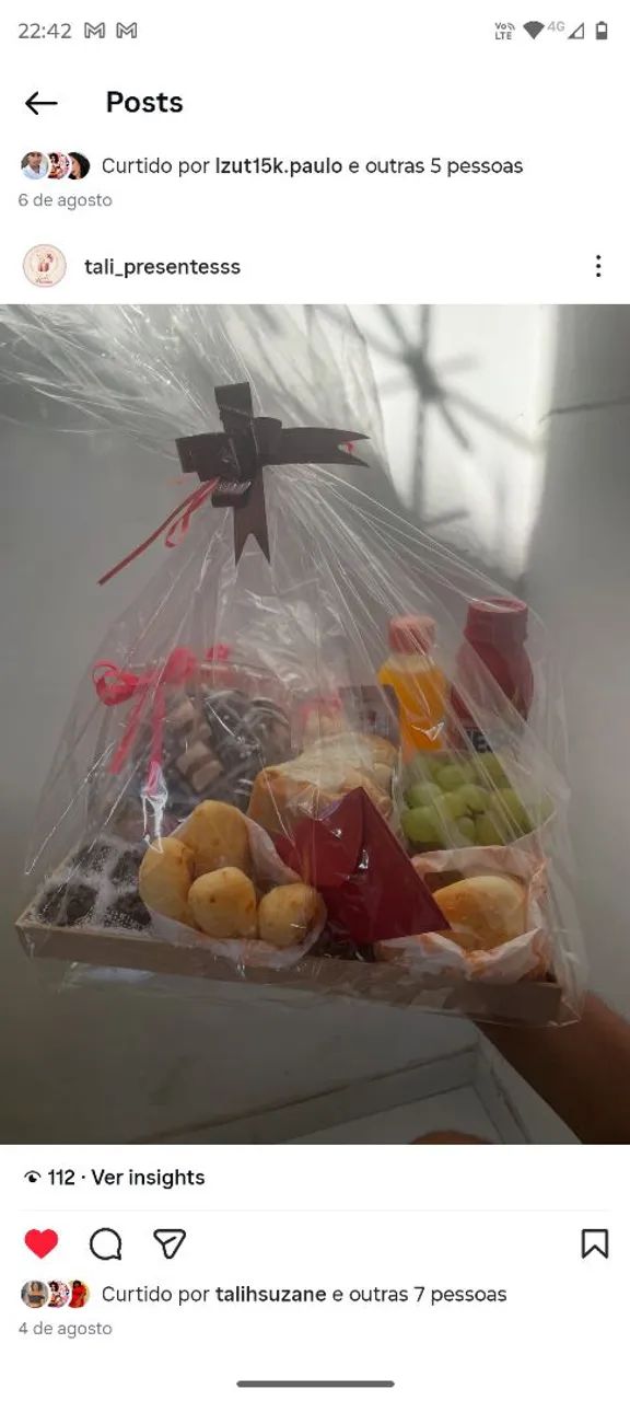 Cesta de café da manhã 