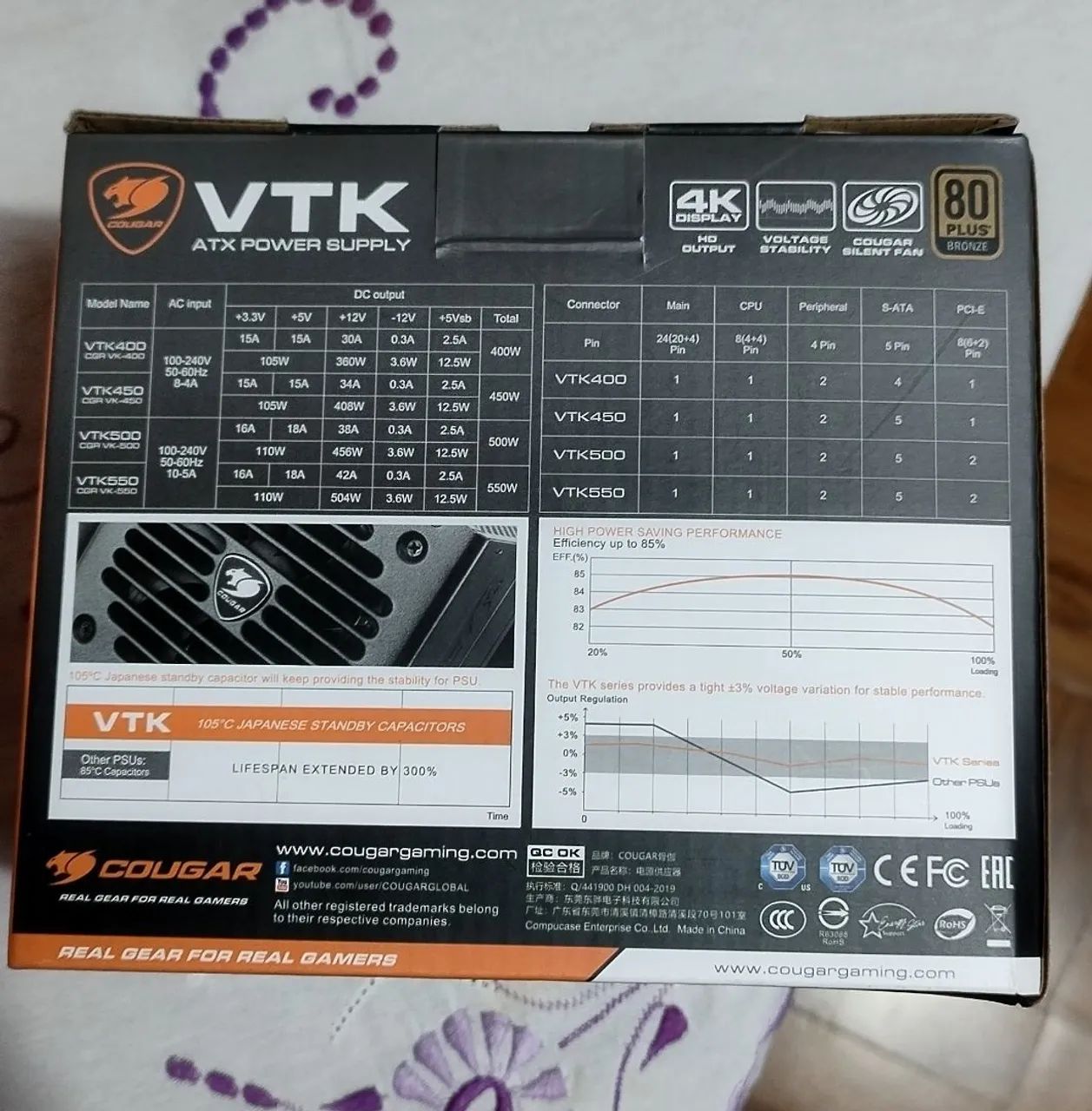 Fonte Cougar VTK 450w - 80 Plus bronze - Foto 2