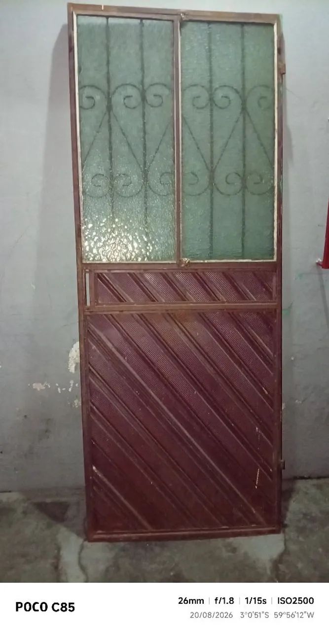 PORTA DE FERRO COM VIDRO COMPLETO, R$ 320 - Foto 4