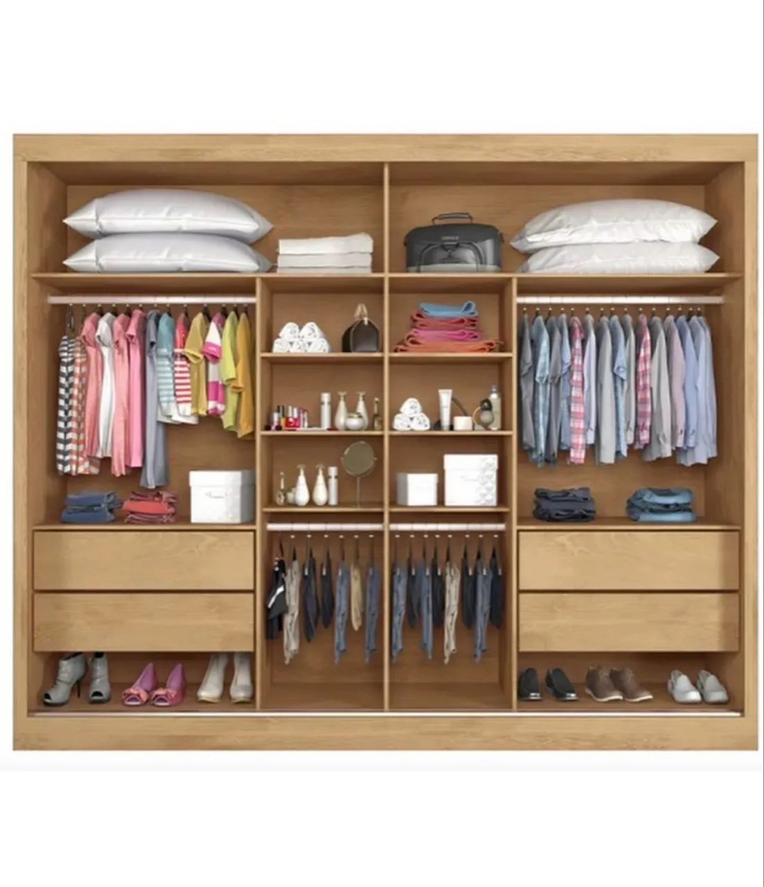 Guarda roupa casal com 2 porta de correr 100% MDF - Foto 2