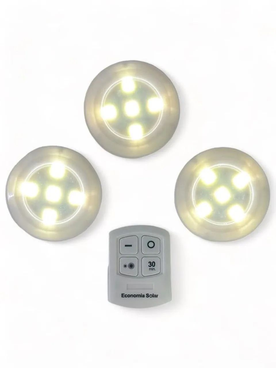 Kit 3 Lâmpadas Led Com Controle Sem Fio