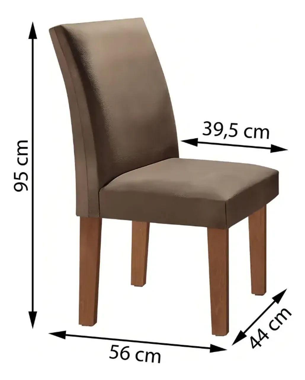  Mesa de Jantar 4 Pessoas com Cadeiras Nova cor Marrom - Foto 2