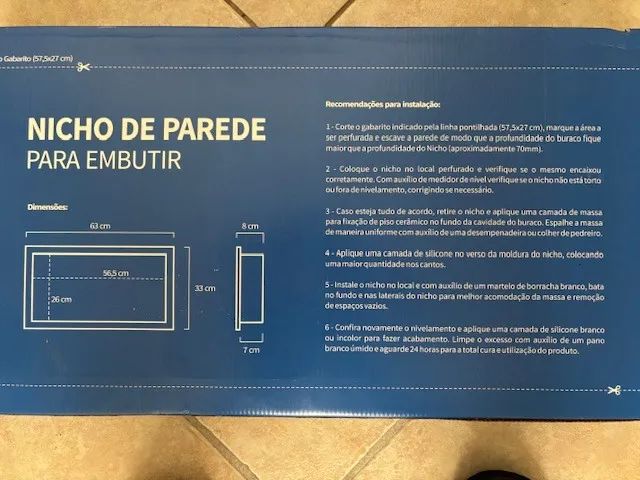 Nicho de parede, novo, na caixa, 2 peças - Foto 3