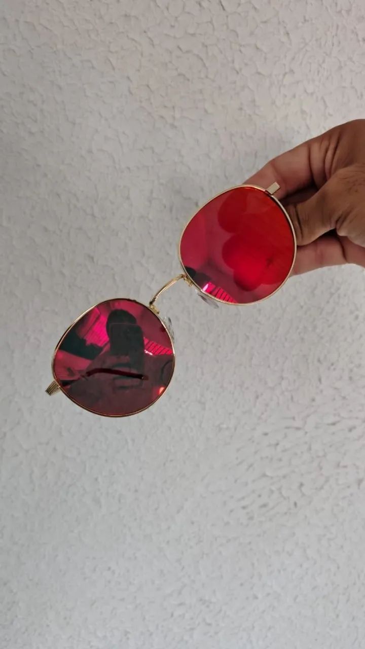 óculos de sol moda de metal redondo polarizado - Foto 3