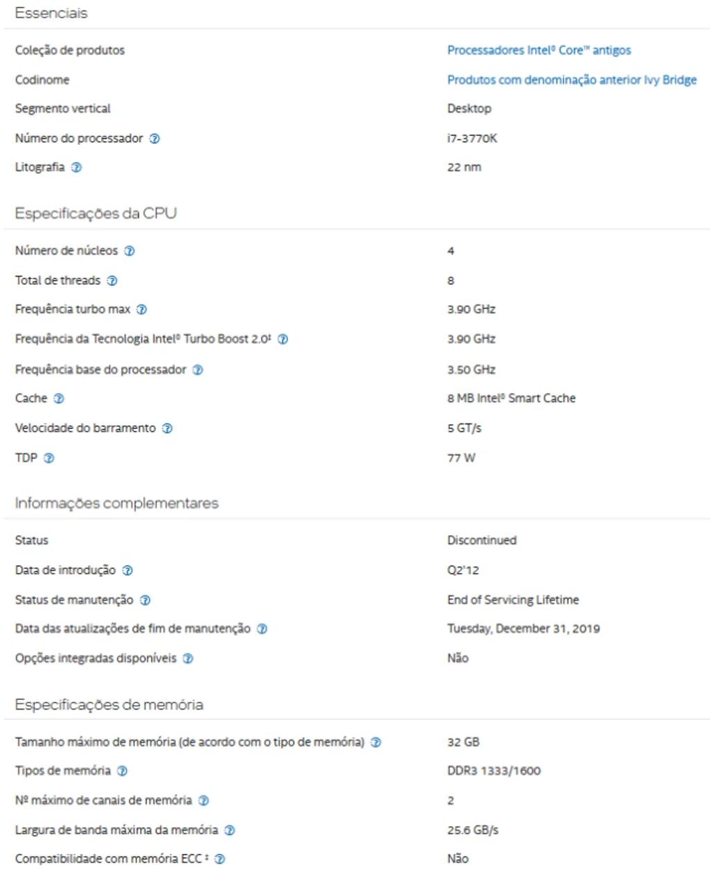 Processador Intel Core I7-3770K Cache de 8M, até 3,90 GHz. - Foto 4