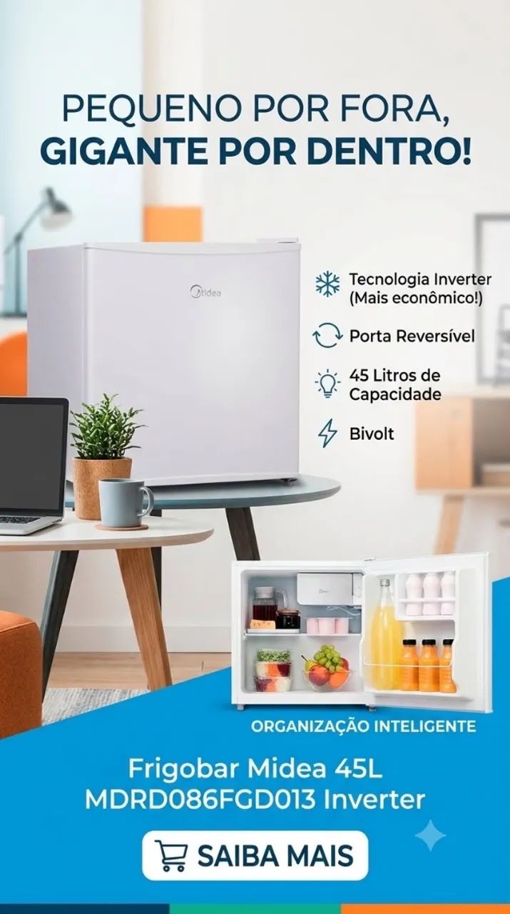 Frigobar Midea 45L | Lacrado Com Nota Fiscal 