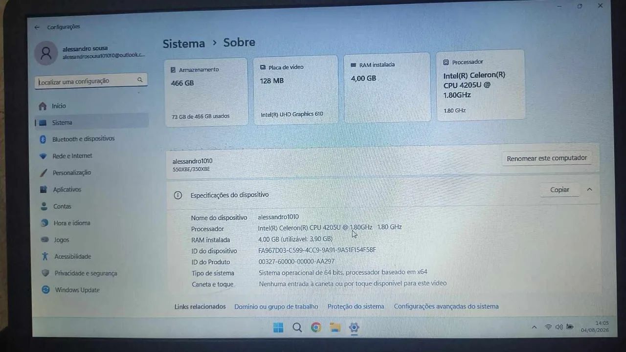 Vende-se Notebook Samsung 350x - Foto 4
