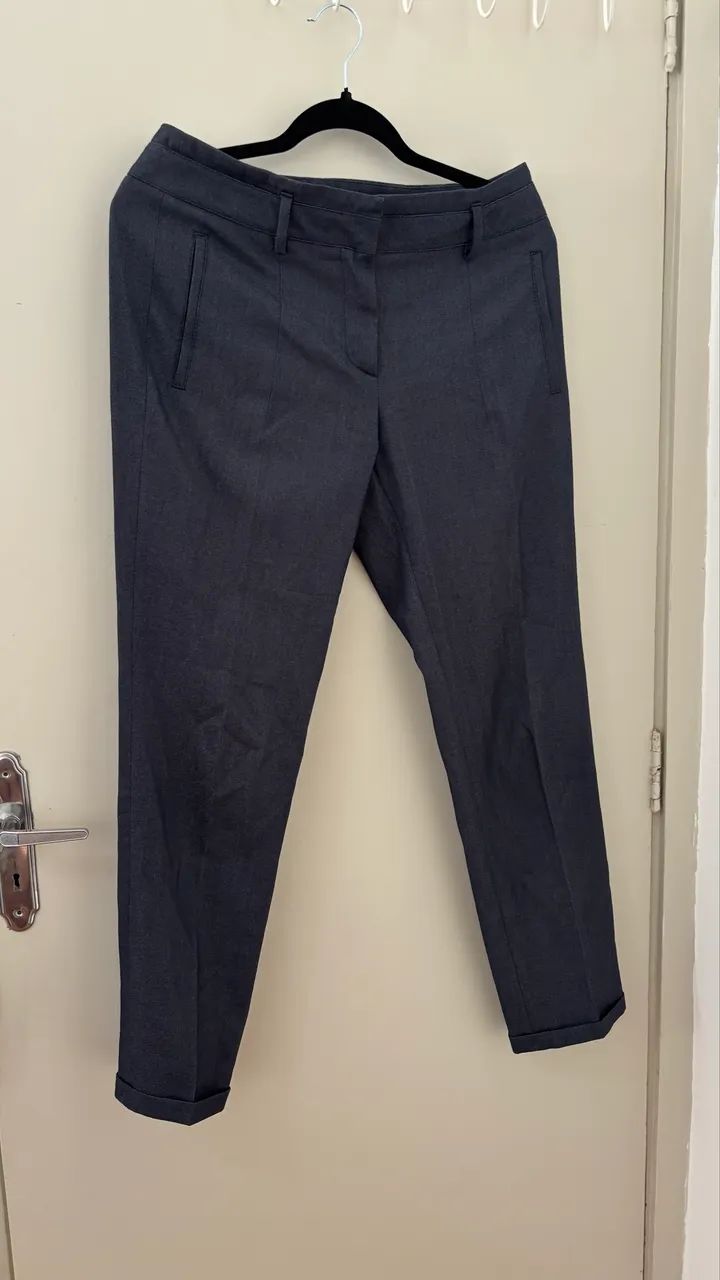 conjunto alfaiataria zara basic azul-escuro - Foto 3