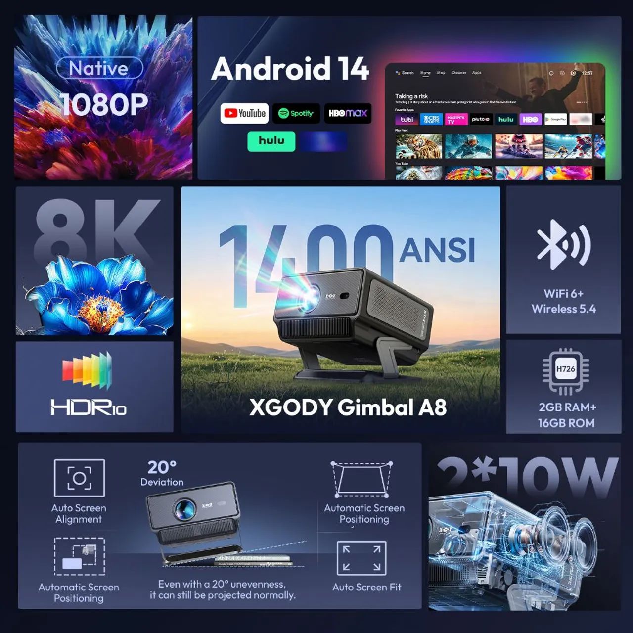 Projetor XGODY gimbal A8 - Foto 4