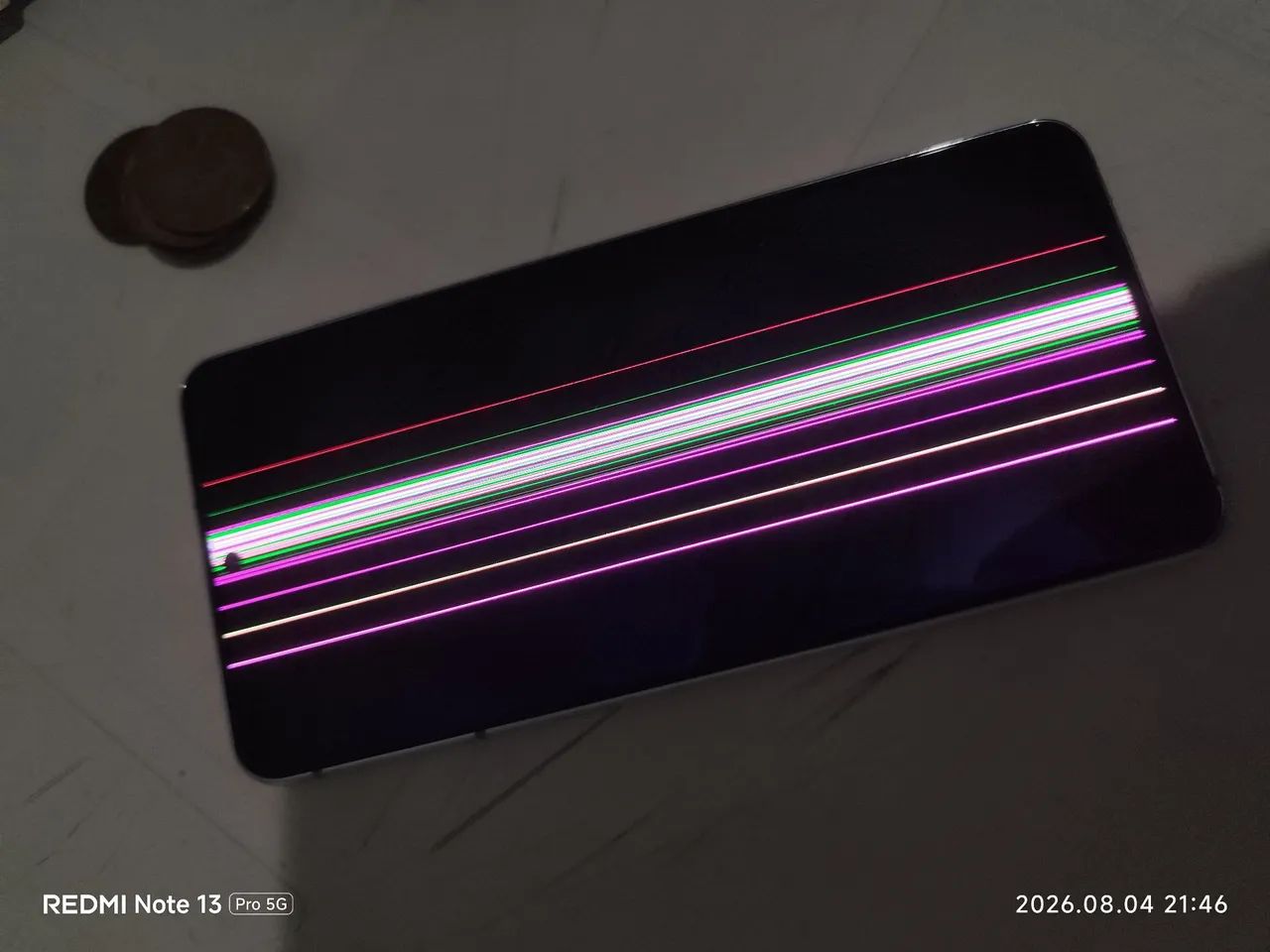 Celular S21 com listra na tela