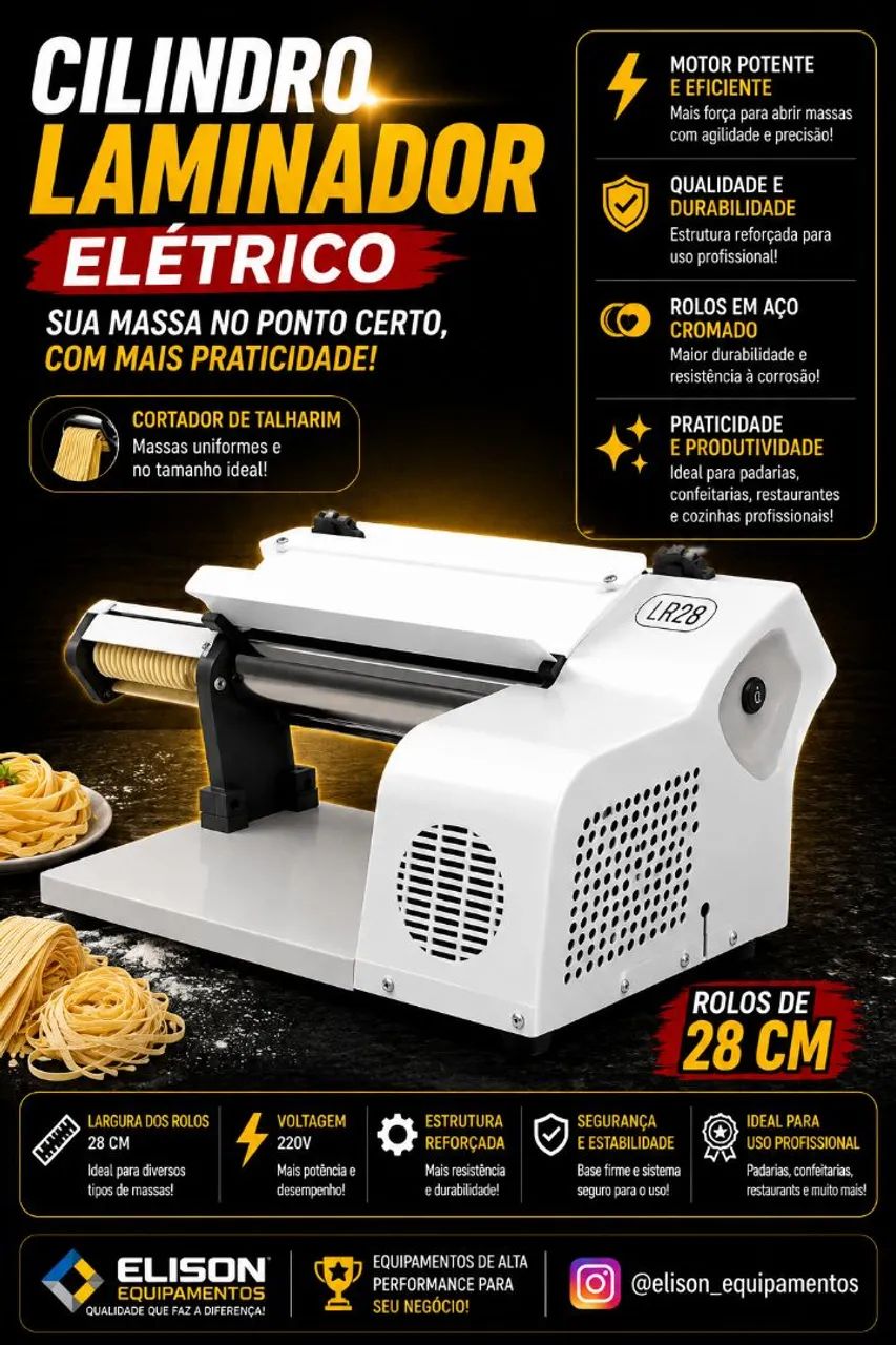 Cilindro laminador de massas 