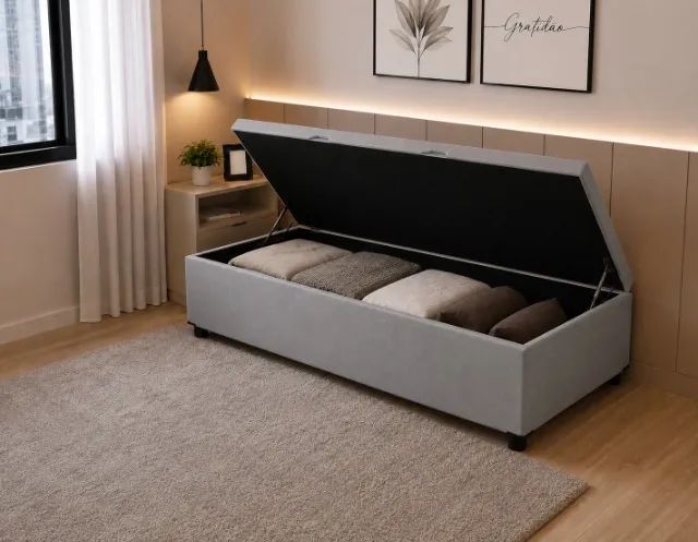 Cama Box Baú Max Solteiro 88x188x41 - Foto 4