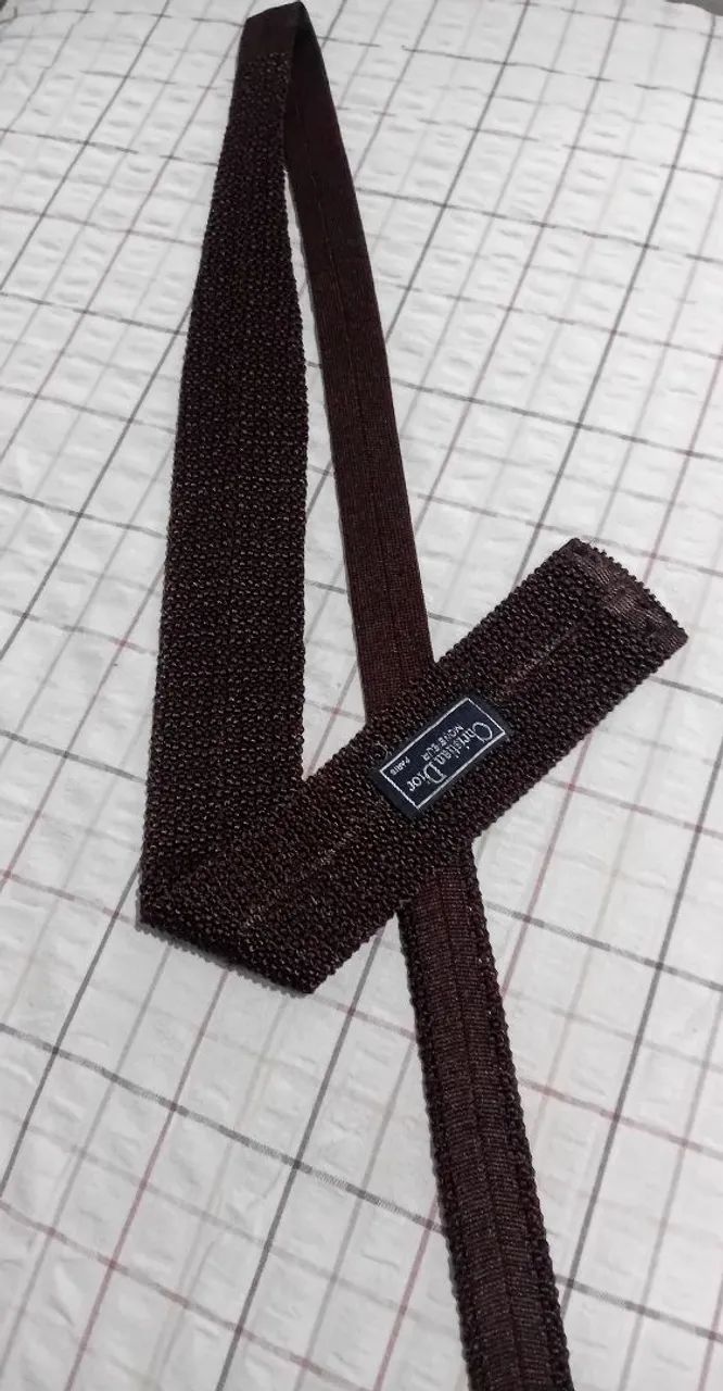 Gravata de tricô Christian Dior marrom  - Foto 2