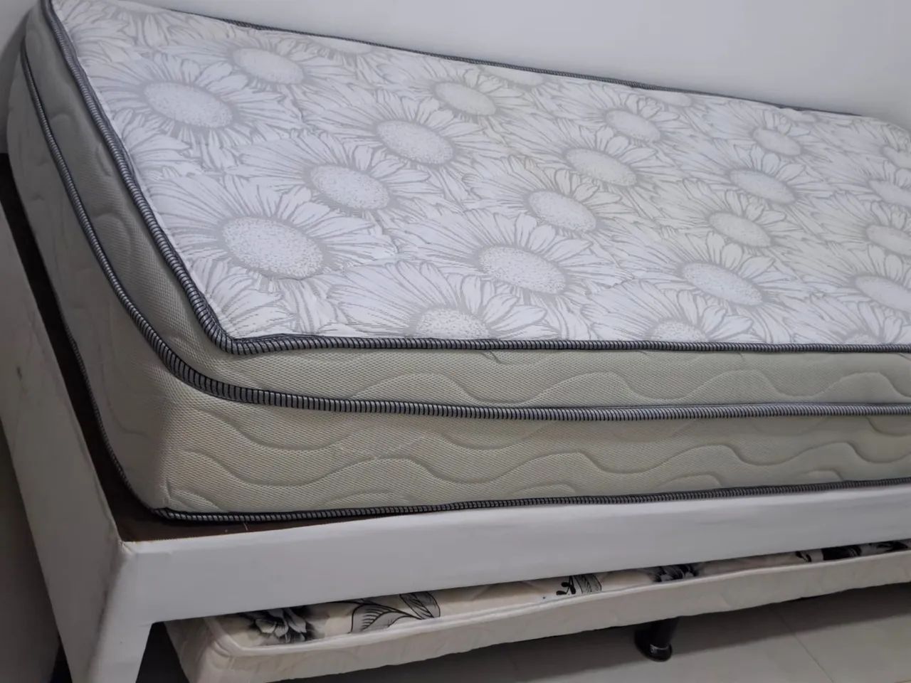 Cama box Solteirão (Colchão Ortobom)