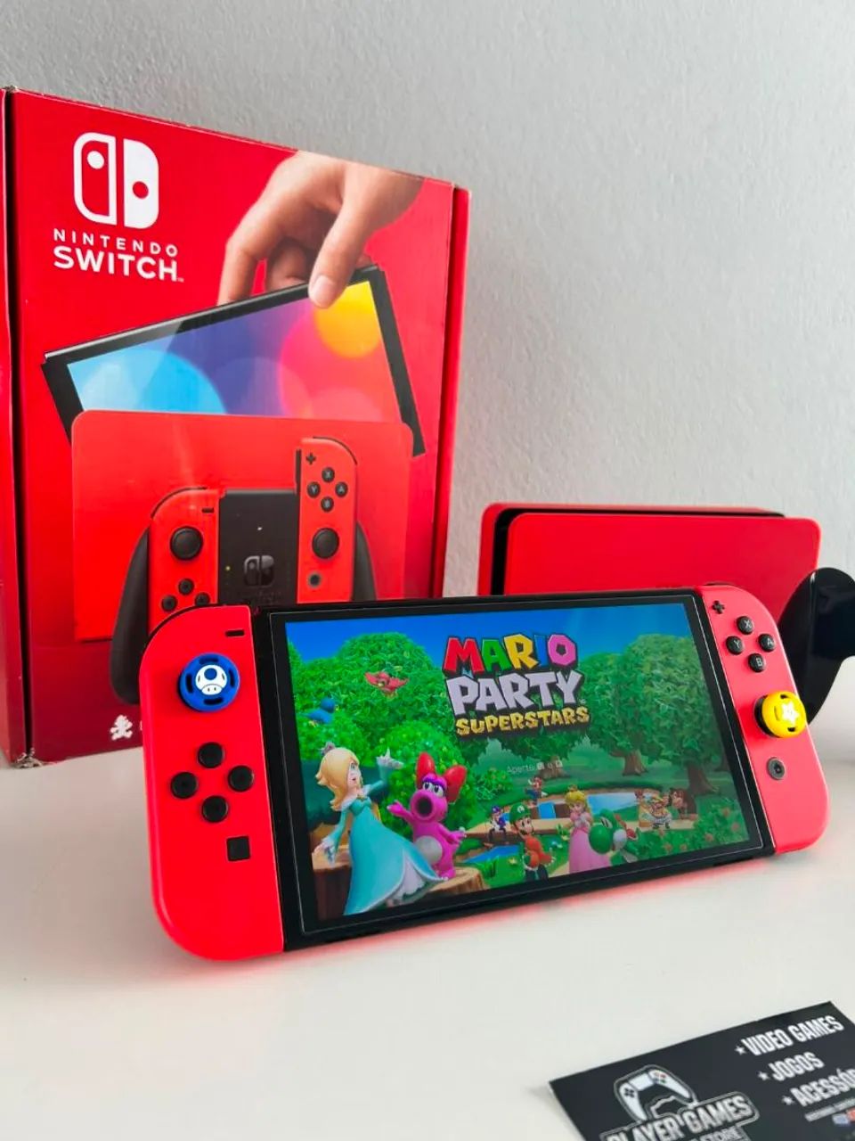 DESBLOQUEADO!! Nintendo Switch OLED Edição Mario Completo!! (Aceito Cartão)