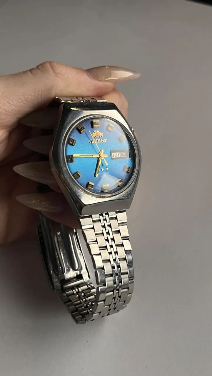 Orient 3 Estrelas Automático Azul - Foto 3