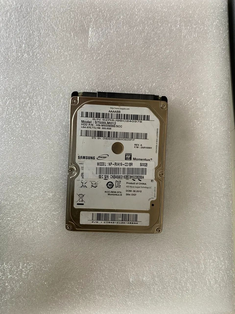 HD NOTEBOOK SAMSUNG 500GB