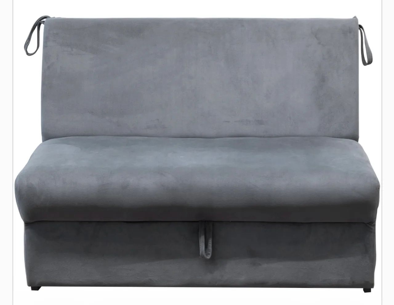 Sofá-Cama 2 Lugares Malu 113cm Veludo Cinza E-425 - Matrix - Foto 3