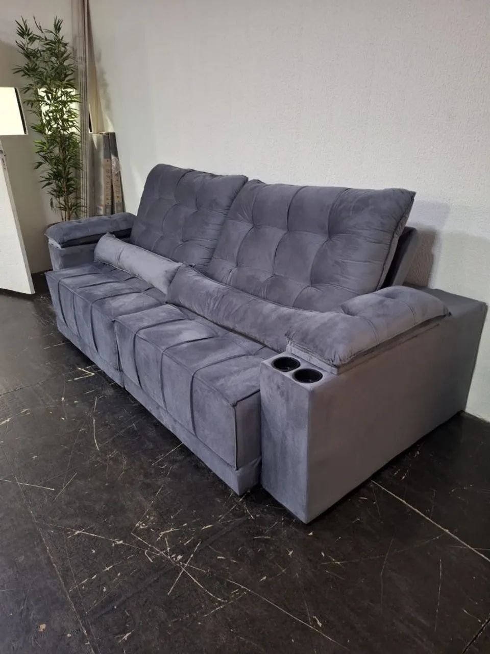 Promoção sofá retrátil e reclinável 2.50m PORTA COPOS EMBUTIDOS 