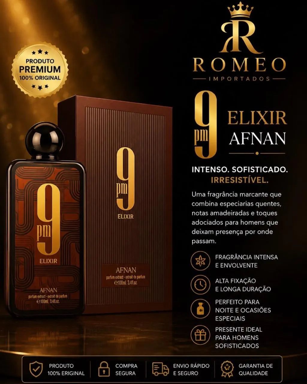 Perfume 9Pm Elixir masculino Afnan EDP 100 ml - Foto 2