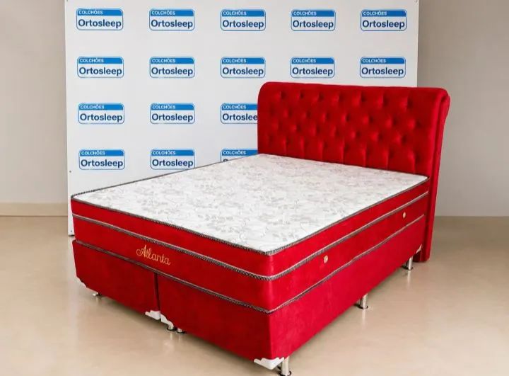 Cama Queen box e colchão 