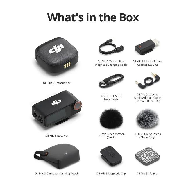 Microfone Sem Fio DJI Mic 3 (1 TX + 1 RX) - Foto 2