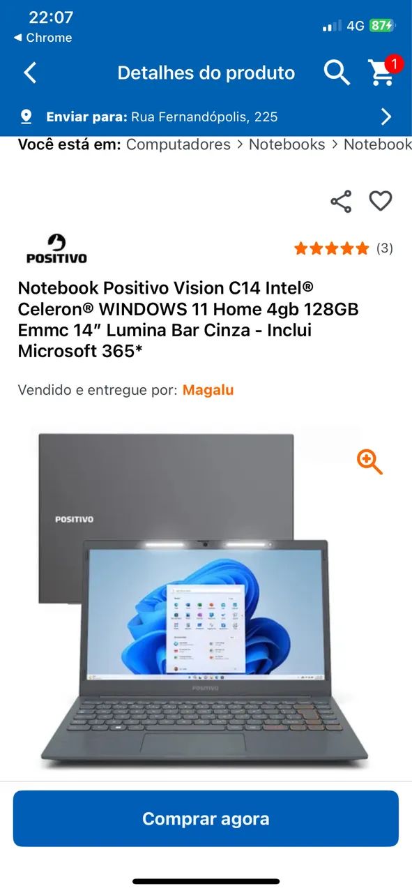 Notebook positivo c14 vision