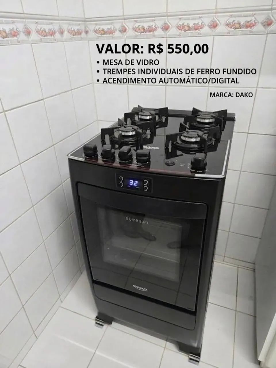 Fogão 4 bocas Dako