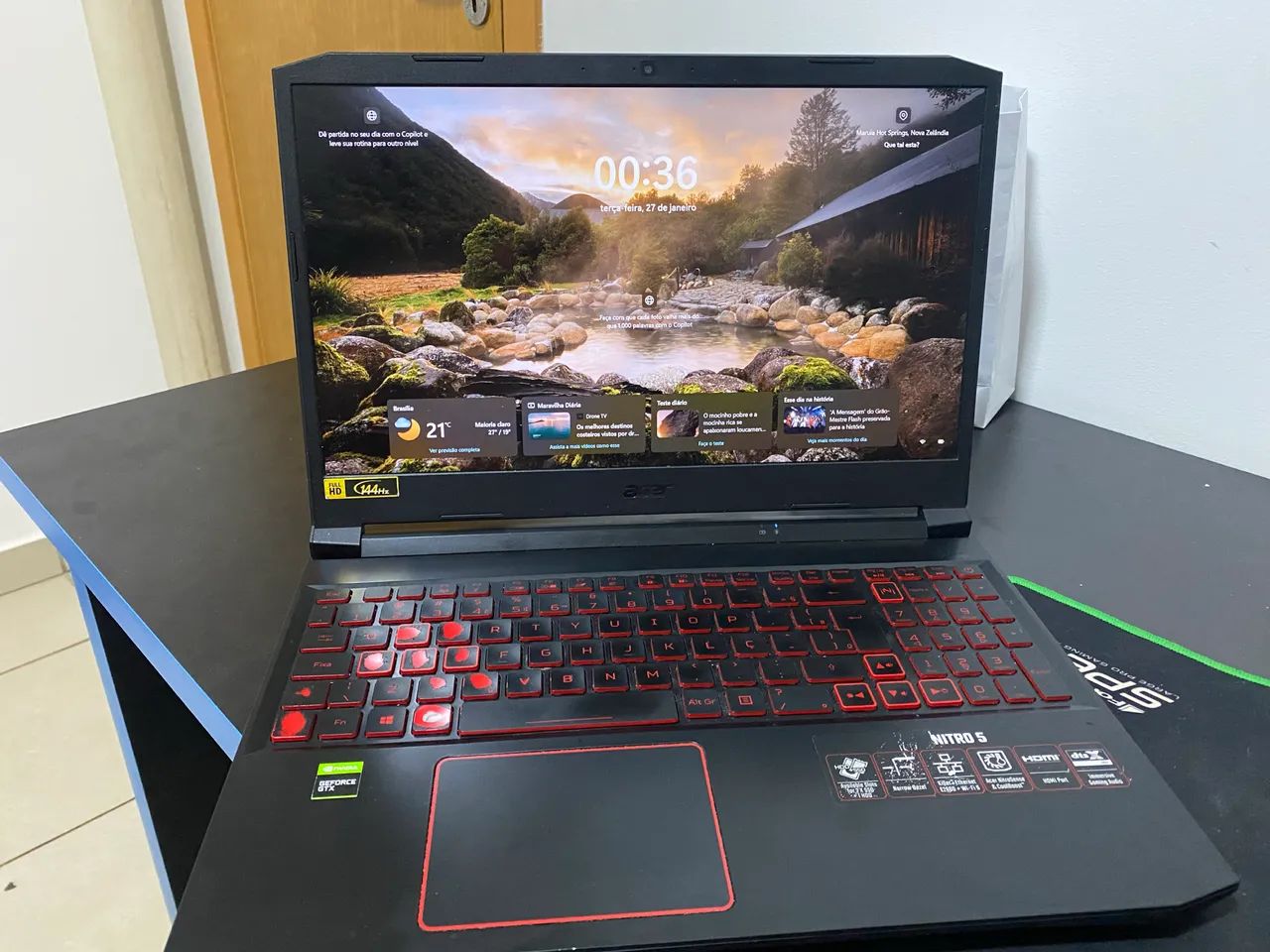 Notebook gamer Acer i5 10° gtx 1650 16gb 512gb ssd 144hz