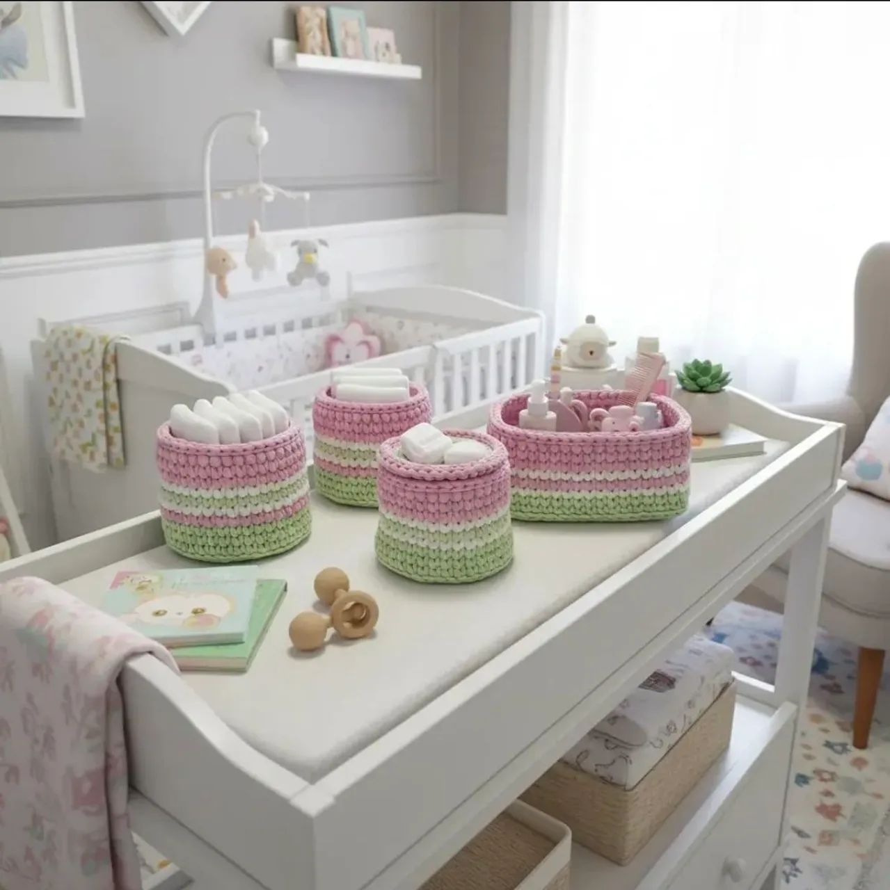 Cestos Decorativos Quarto Bebê  - Foto 2