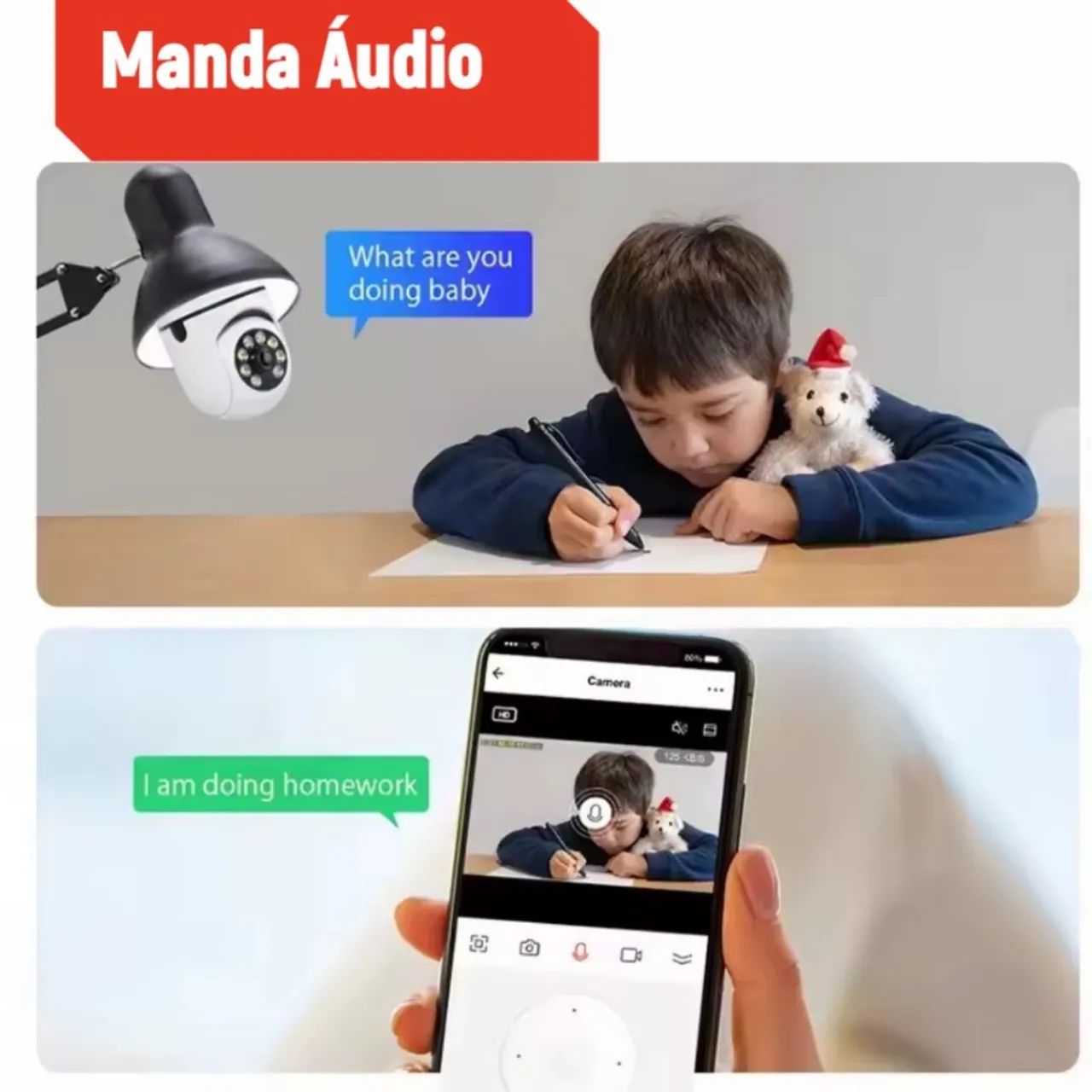Câmera de segurança <br>Wifi 2.4GHz  visão noturna colorida - Foto 2
