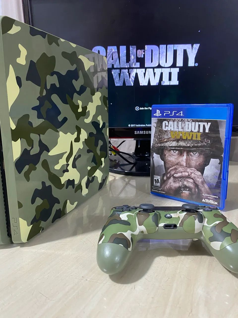 Ps4 Slim 1 Tera Edição limitada COD WWII - Foto 3