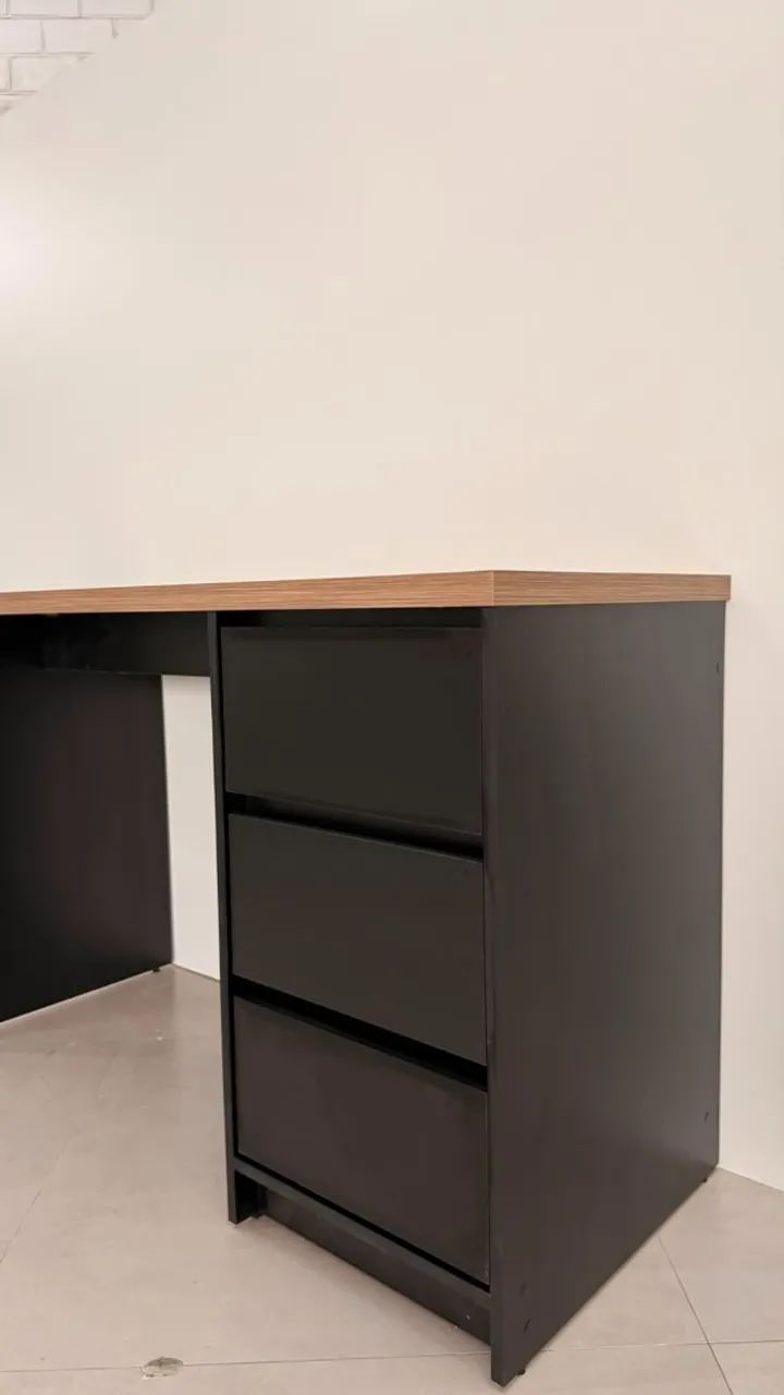 Mesa Escritório Preta 100% mdf 