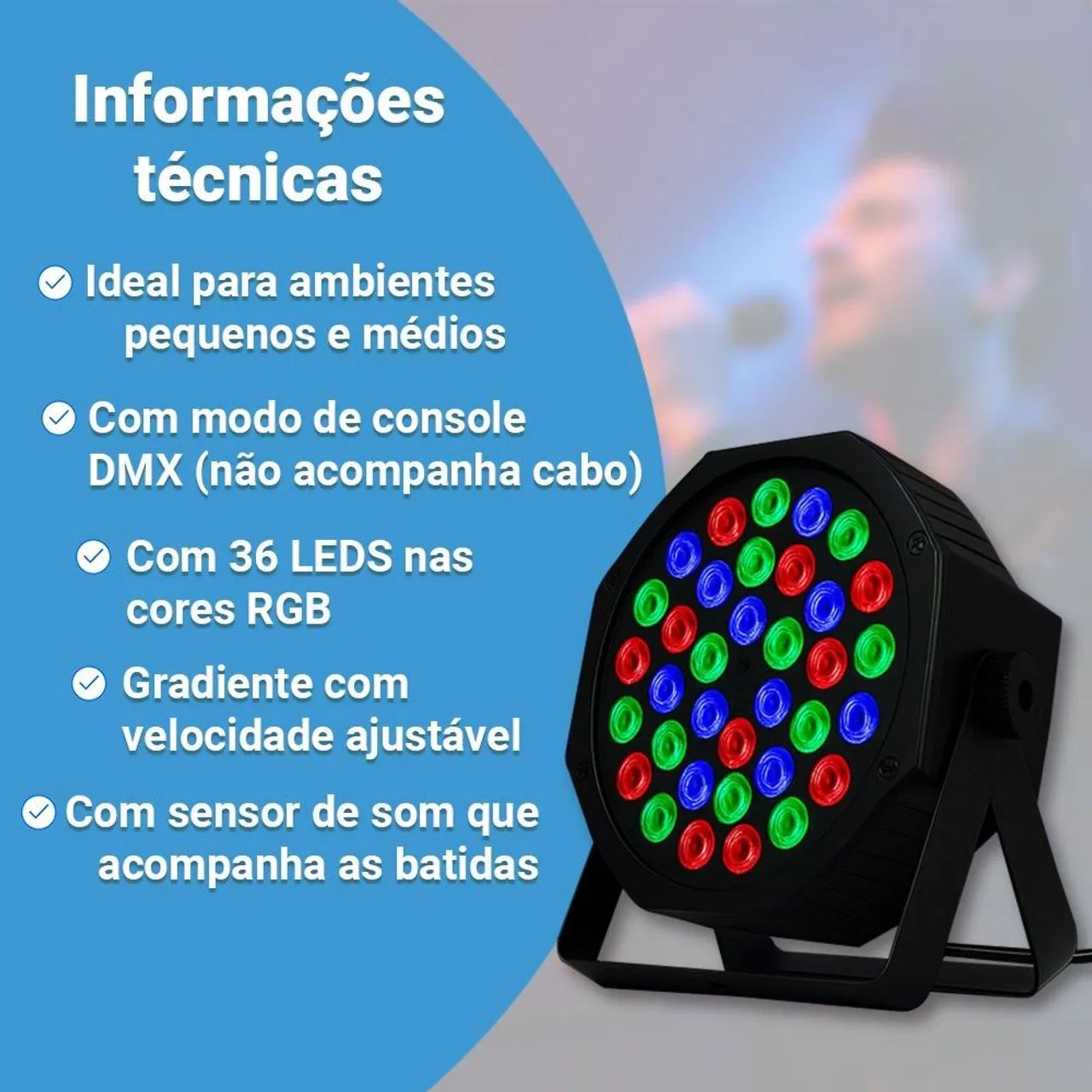 Canhão festa led rgb DMX bi volt - Foto 4