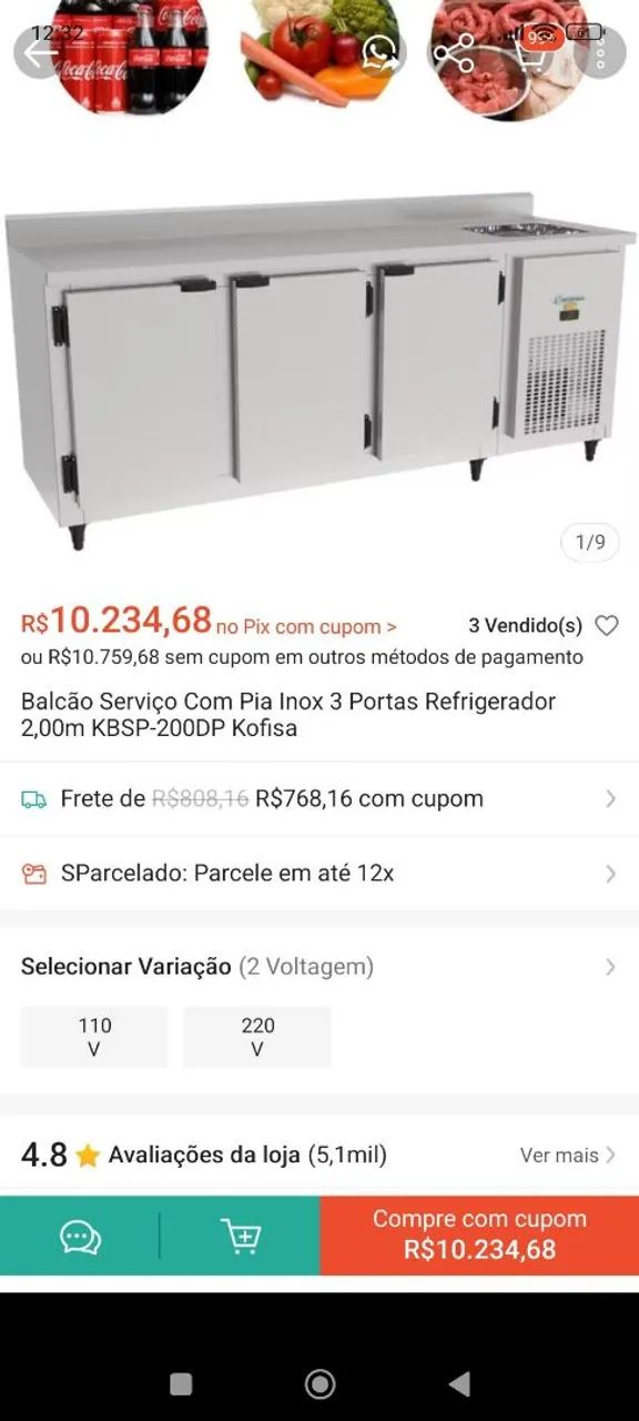 Balcão refrigerador com pia inox  - Foto 5