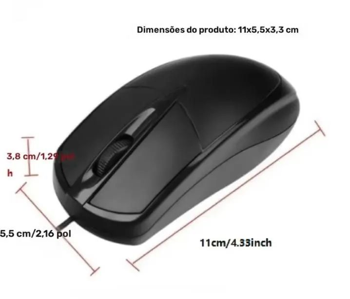 Mouse optico com fio USB - Foto 3