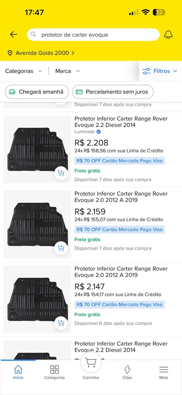 Protetor de cárter Range Roger Evoque