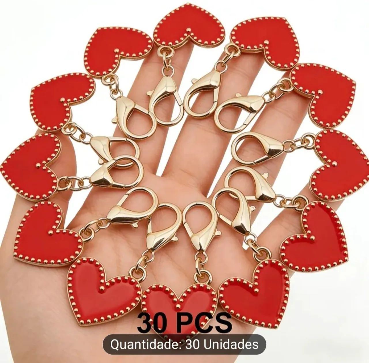 30pcs Chaveiros de Coração