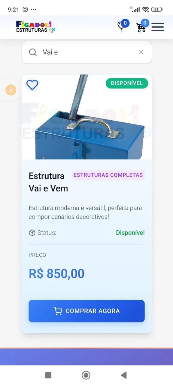 Estrutura vai e vem 