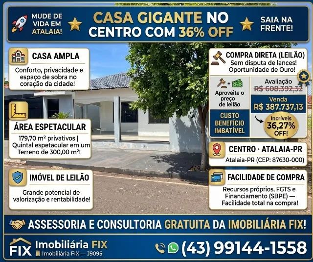 OPORTUNIDADE EM LEILÃO EM ATALAIA!