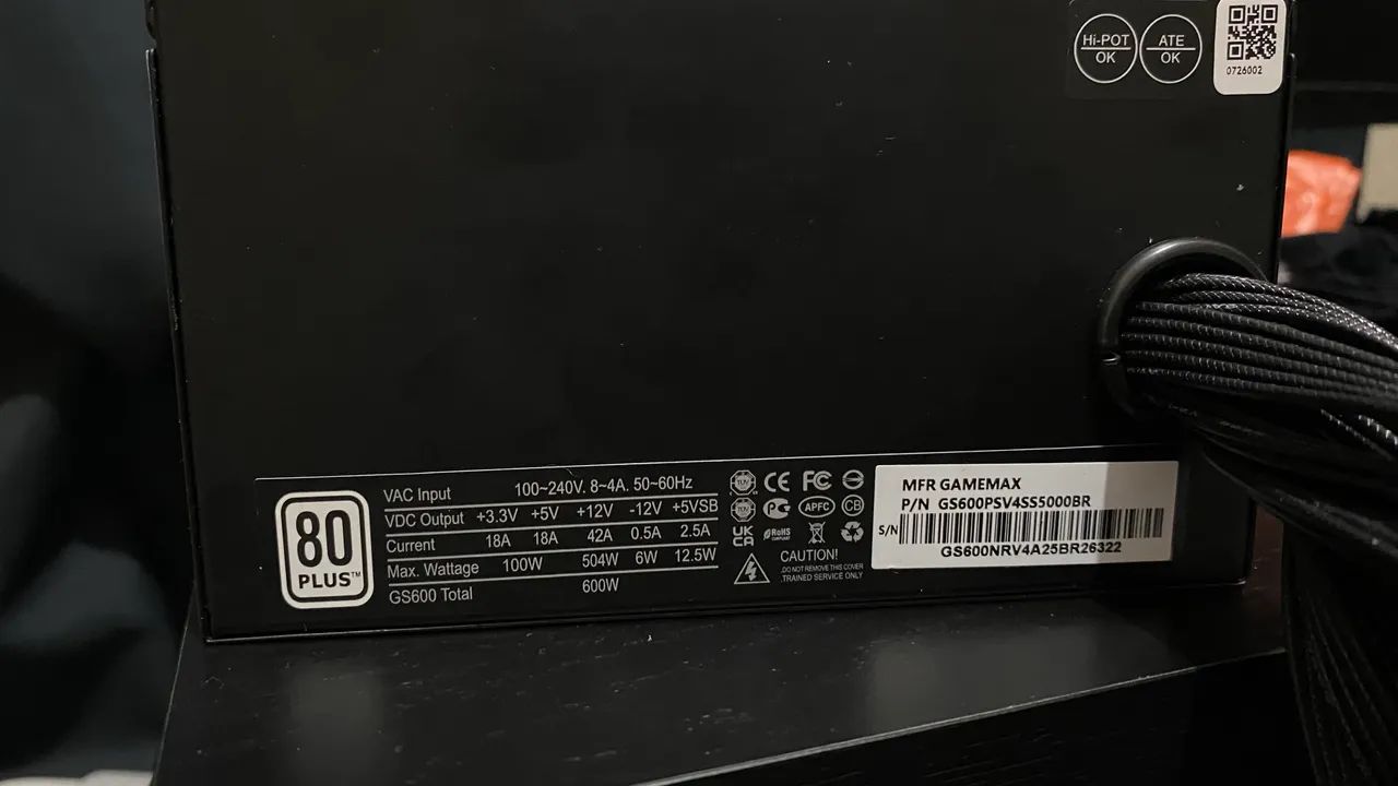 FONTE GAMEMAX GS600 80 PLUS WHITE - Foto 3