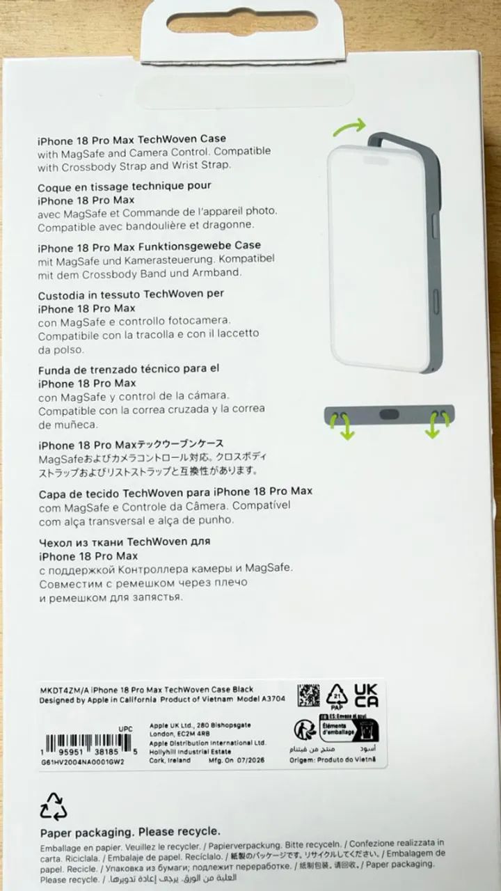 Capa Apple TechWoven iPhone 18 Pro Max Preta Original MagSafe - Foto 3